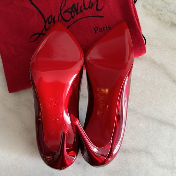 Christian Louboutin Kate Pointed Toe Red Shoes with Dust Bag - Picture 5 of 11